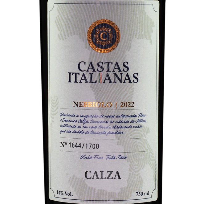 Vinho Tinto Nebbiolo - Vinícola Calza